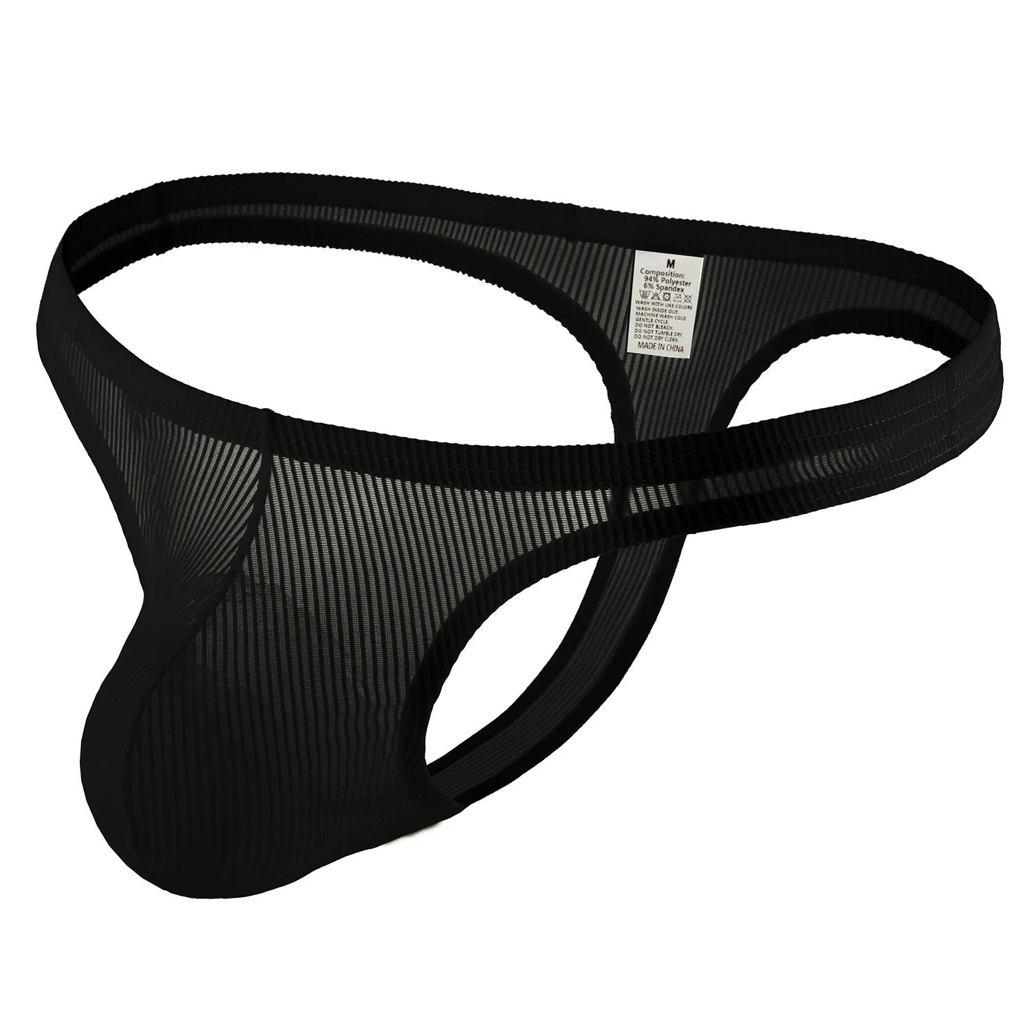 

Men's Bulge Thong Sheer Striped 3D Pouch Sexy Transparent Breathable G-String Gays Erotic Low Rise Underwear See Through Panties