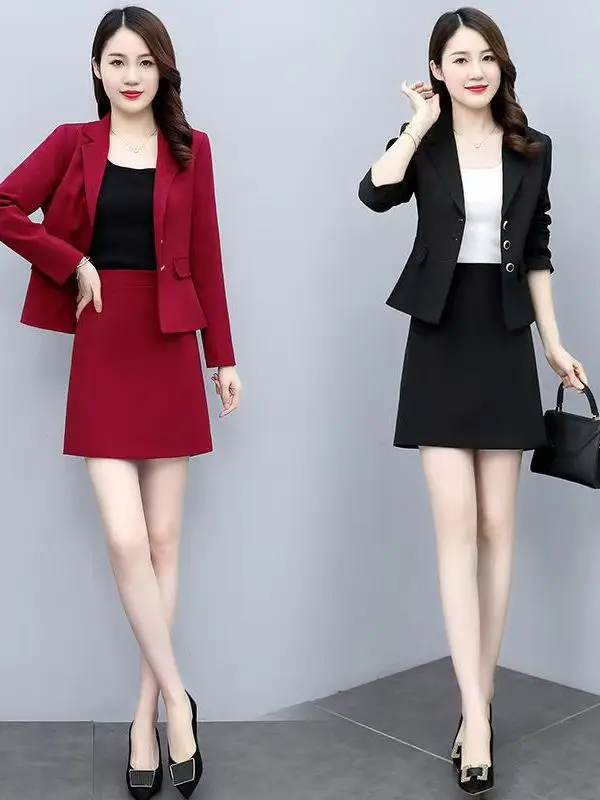 plus Size Autumn Fashion Set with Half Skirt And Suit Two-Piece Ensemble Elegant Slimming Perfume Style Korean Commute Style