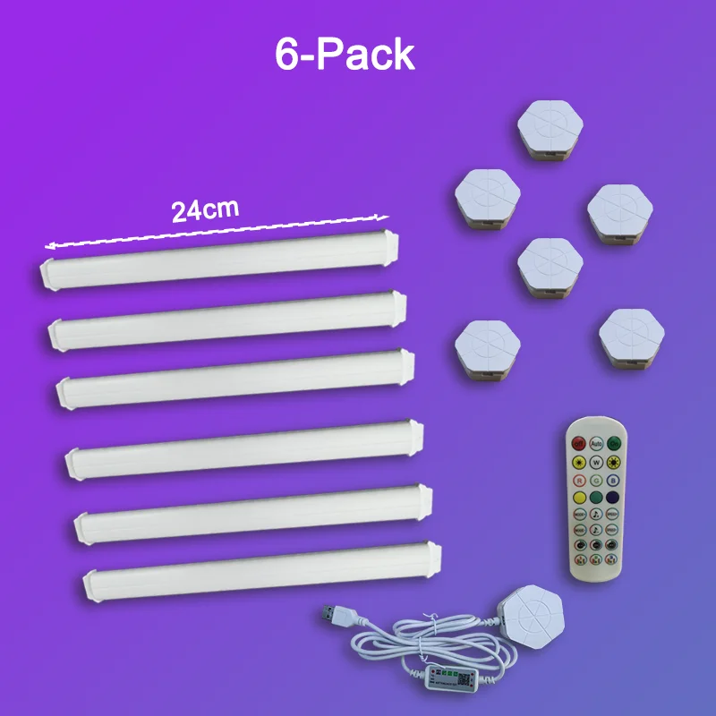 Slimme RGB-wandlamp, Bluetooth APP-verbinding LED-lichtbalk voor muziekfeest, DIY TV-achtergrondverlichting Ambient Decoratie in slaapkamerspel