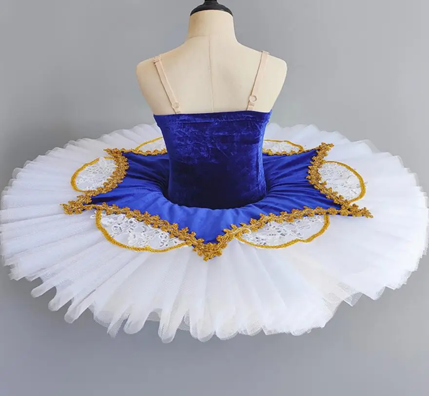 Professional Ballet Dance Costumes For Breadcrumb Fairy Sleeping Beauty Royal Blue Tulle Sugar Baile Dance Pancake Tutu Wear