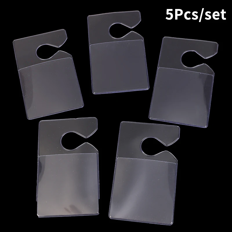 5Pcs Transparent Windshield Parking Permit Card Bag Plastic Card Cover Pocket Clear Label Bag Bill Storage Card Ho