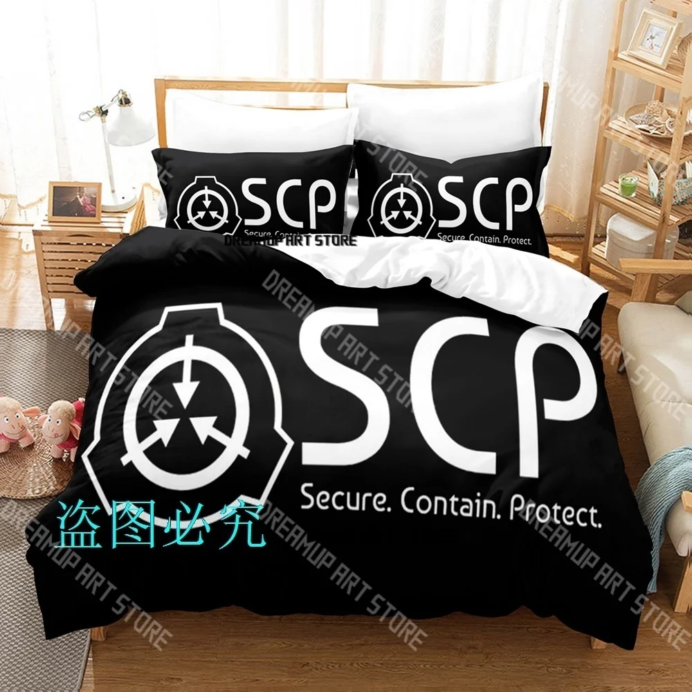 Fashion SCP Secure Contain Bedding Set Single Twin Full Queen King Size Bed Set Kids Bedroom Duvetcover Sets Bed Sheet Set
