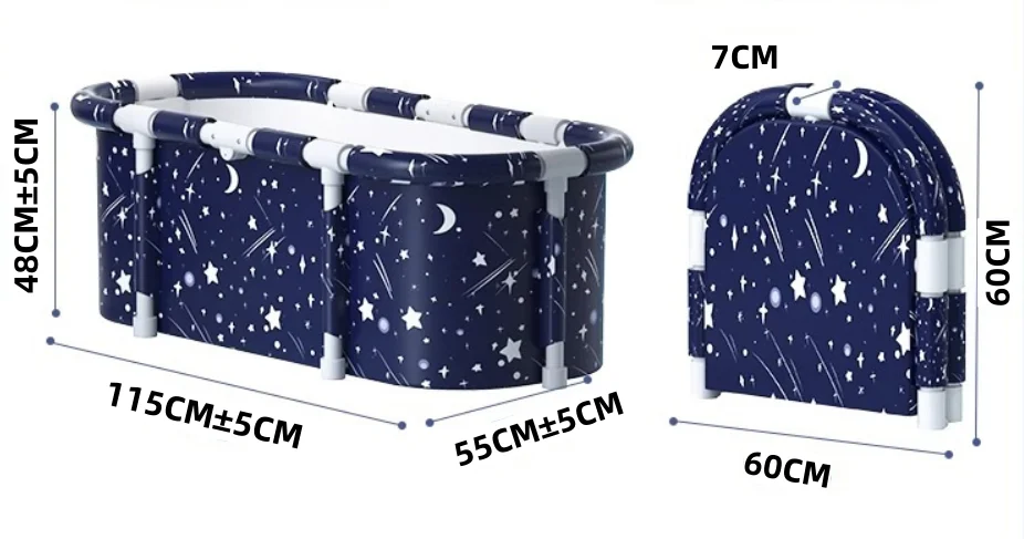 Portable Collapsible Ice Bath Tub for Athletes & Recovery, Adult Cold Plunge Tub with Insulated Cover & Drain Pump