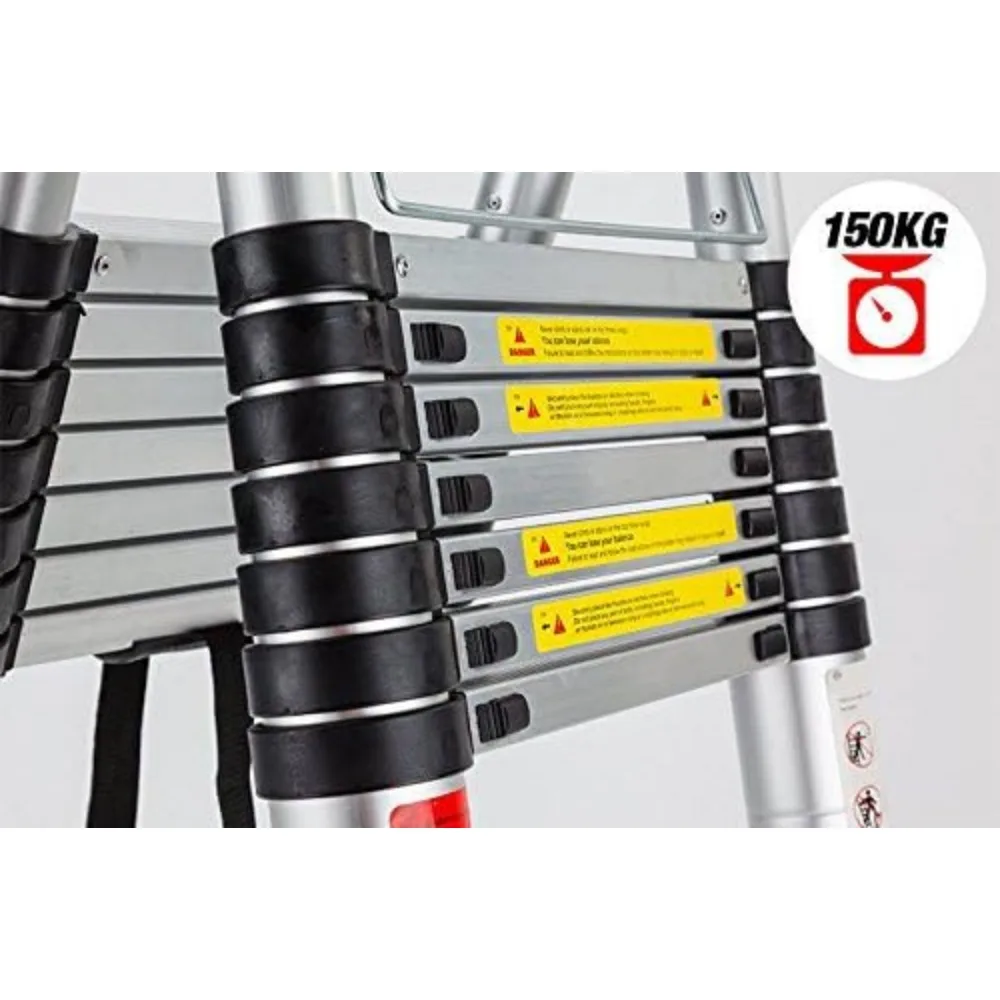 سلم تمديد تصغير بإطار A من الألومنيوم سعة 16.5 قدم 330 رطل للاستخدام الخارجي والداخلي #4