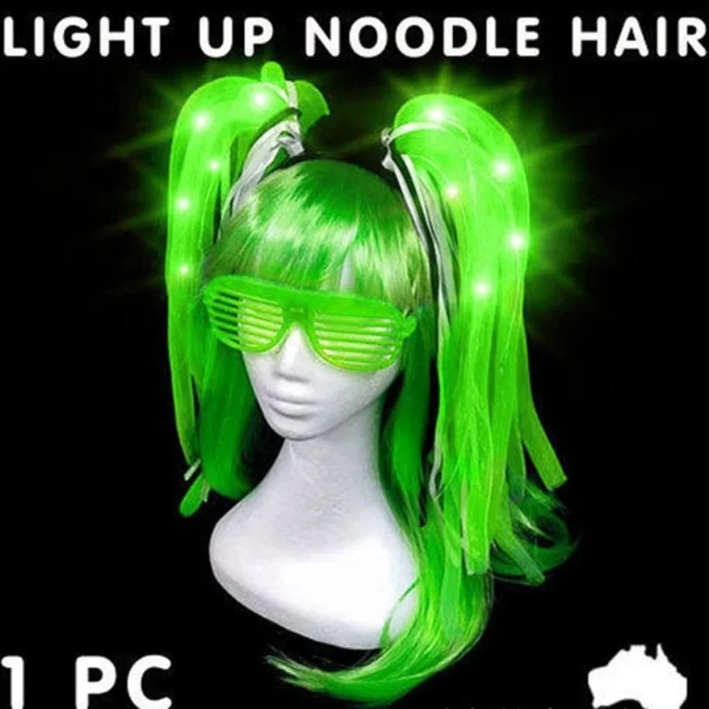 LED Light Up Piscando Neon Hairband, Noodle Hair Wear, Brilho Luminoso, Vestido de Halloween, Boate, DJ Dancer Acessórios, Festa