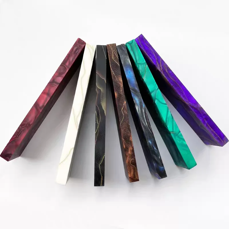 1pc pink Copper Mesh Resin Knife Handle Material DIY Patch Decor Scales Slabs Blank 120x40x8mm Resin Compression Template Plate