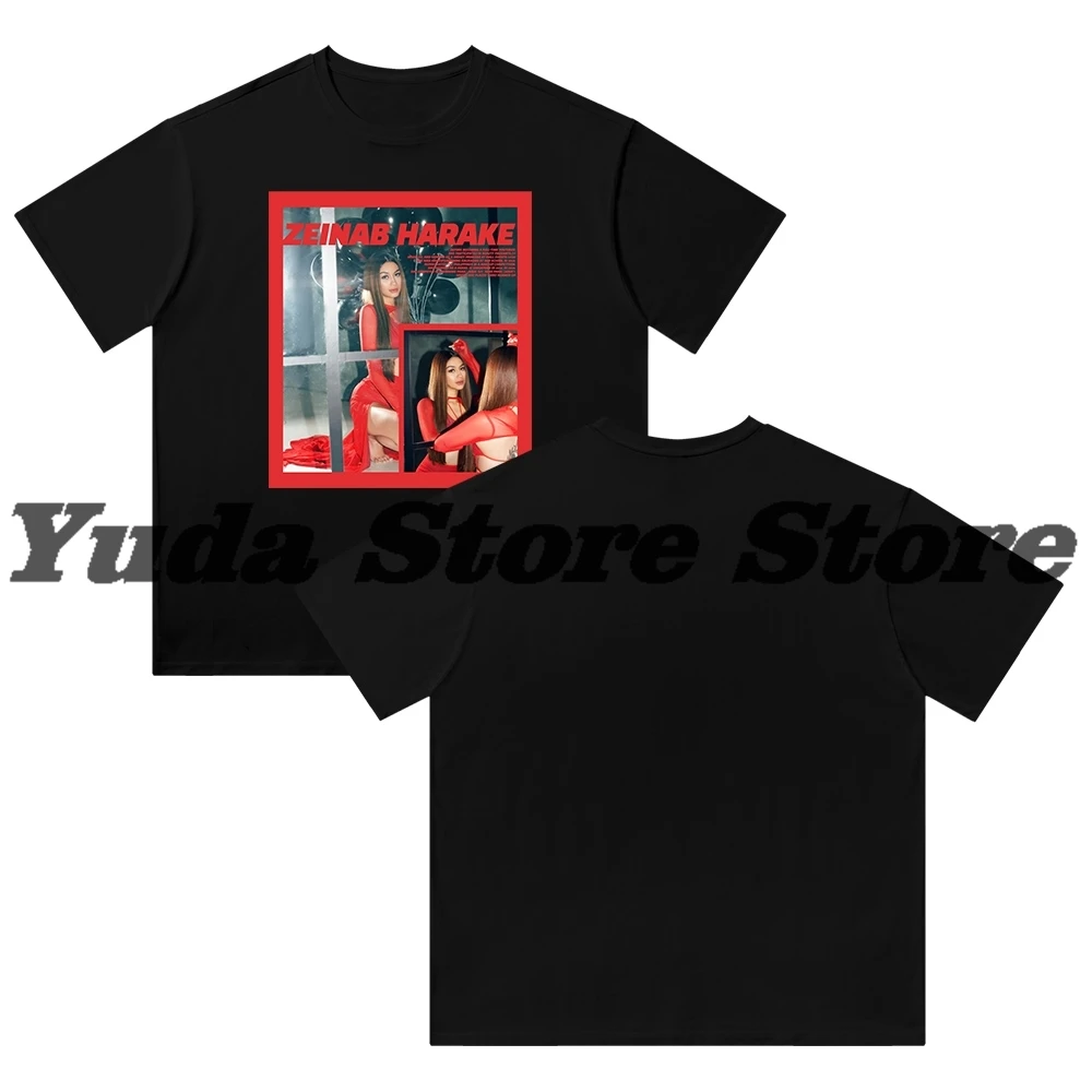

Zeinab Harake Merch Хлопковая футболка Модная повседневная уличная одежда с короткими рукавами унисекс Топ Футболка Style1