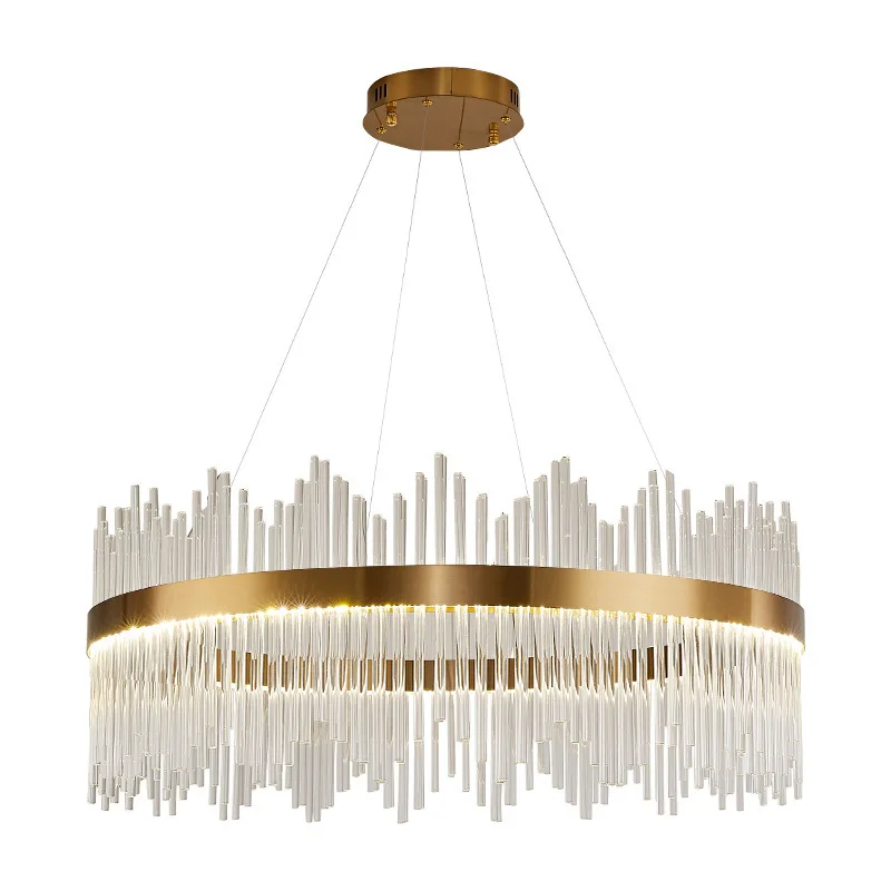 

Villa living room lamp duplex building hotel homestay decoration LED crystal chandelier whole house lamp set