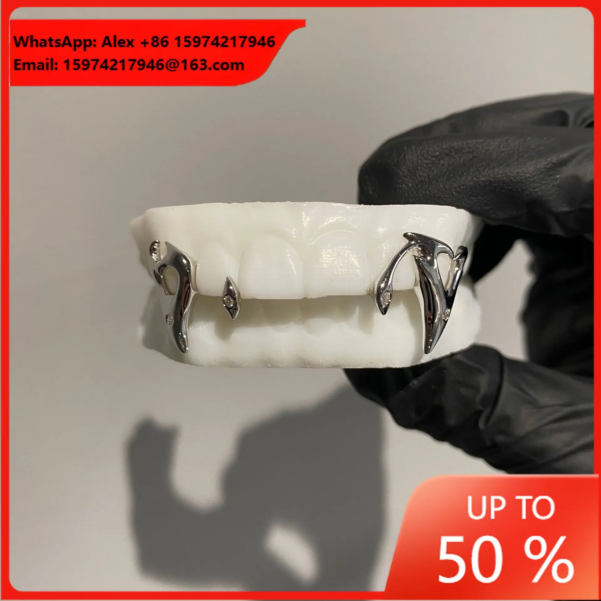 Love Mozzarella Diamond Grill Top On Both Sides 4 European And American Cross-border Hot-selling Grillz