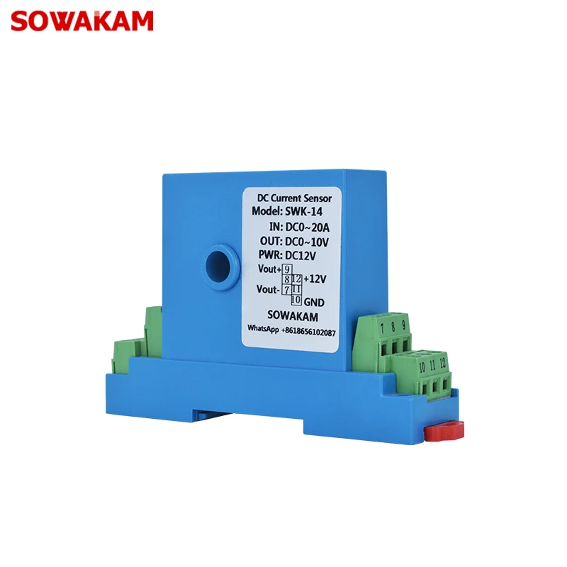 K14 AC Current Transmitter Din Rail 0-200A Current Sensor Hall Current Transducer Output 4-20mA DC24V 220V Power Supply