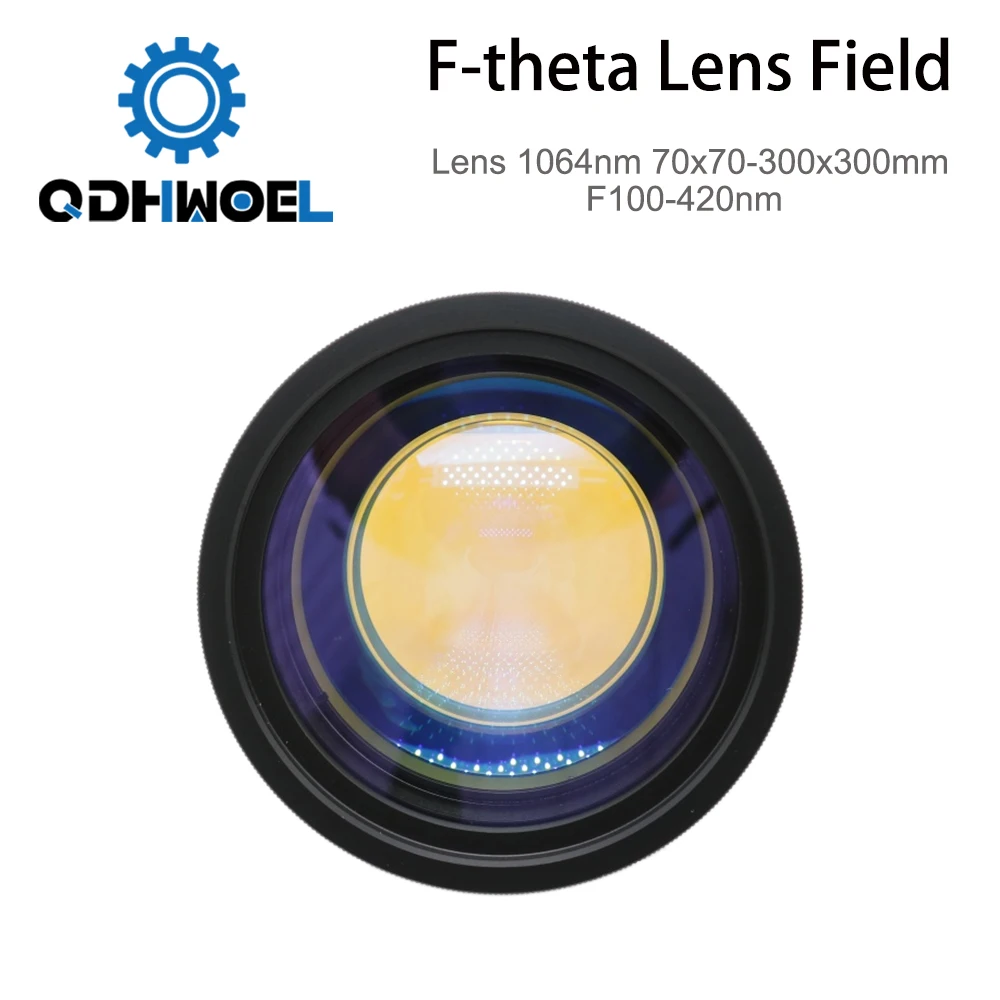 QDHWOEL F-theta Lens Field Lens 1064nm 70x70-300x300mm F100-420nm for 1064nm YAG Optical Fiber Laser Marking Machine Parts