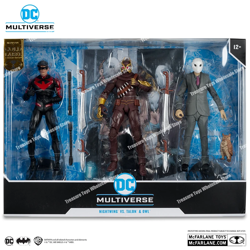 Mcfarlane Toys Dc Multiverse Talon & Nightwing & Owl (Batman: Court Of Owls) Gold Label Anime Action Figure Custom Gifts Toys