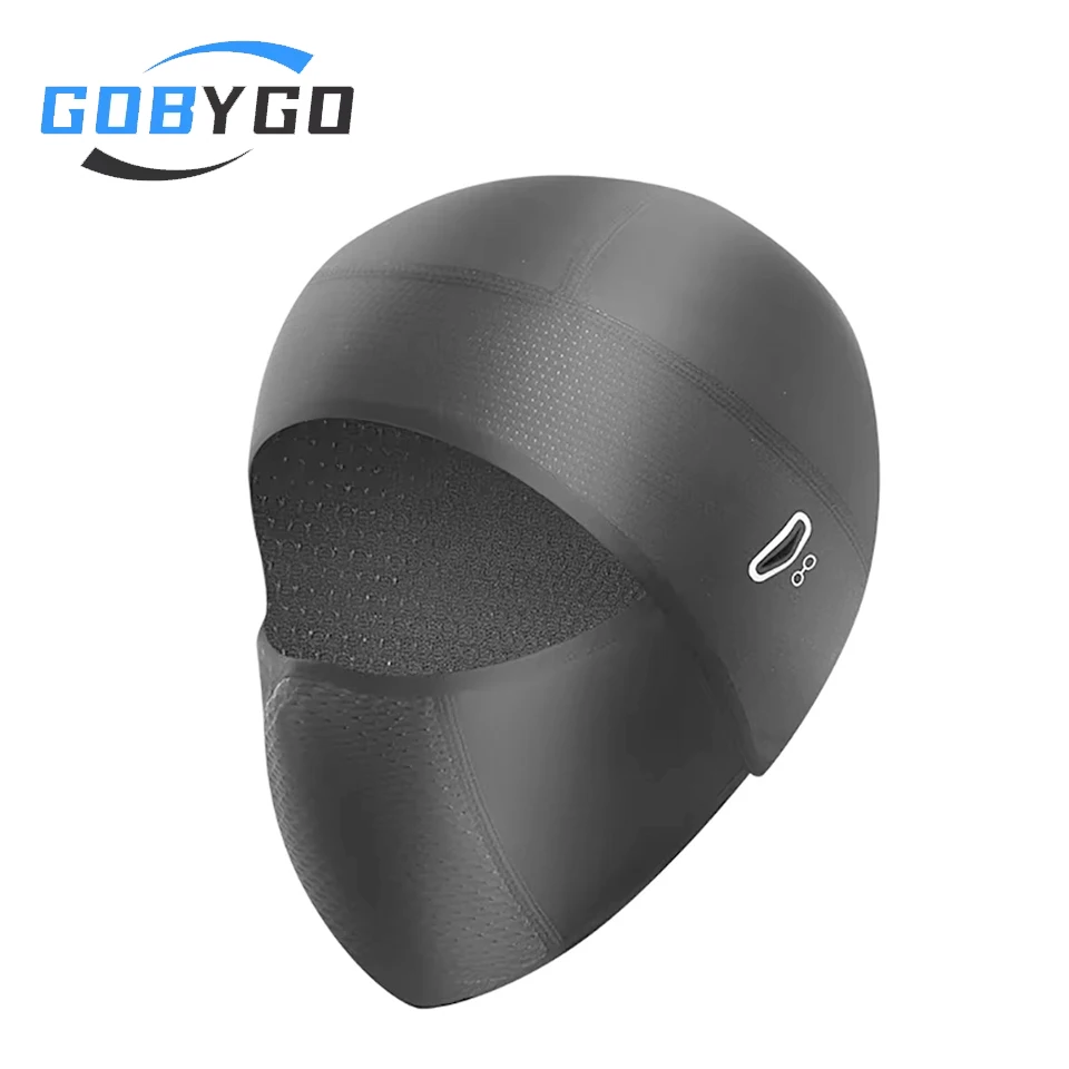 GOBYGO Winter Cycling Balaclava Windproof Warm Hat Outdoor Running Motorcycle Riding Bike Cap With Eyeglass Hole Headwear Men