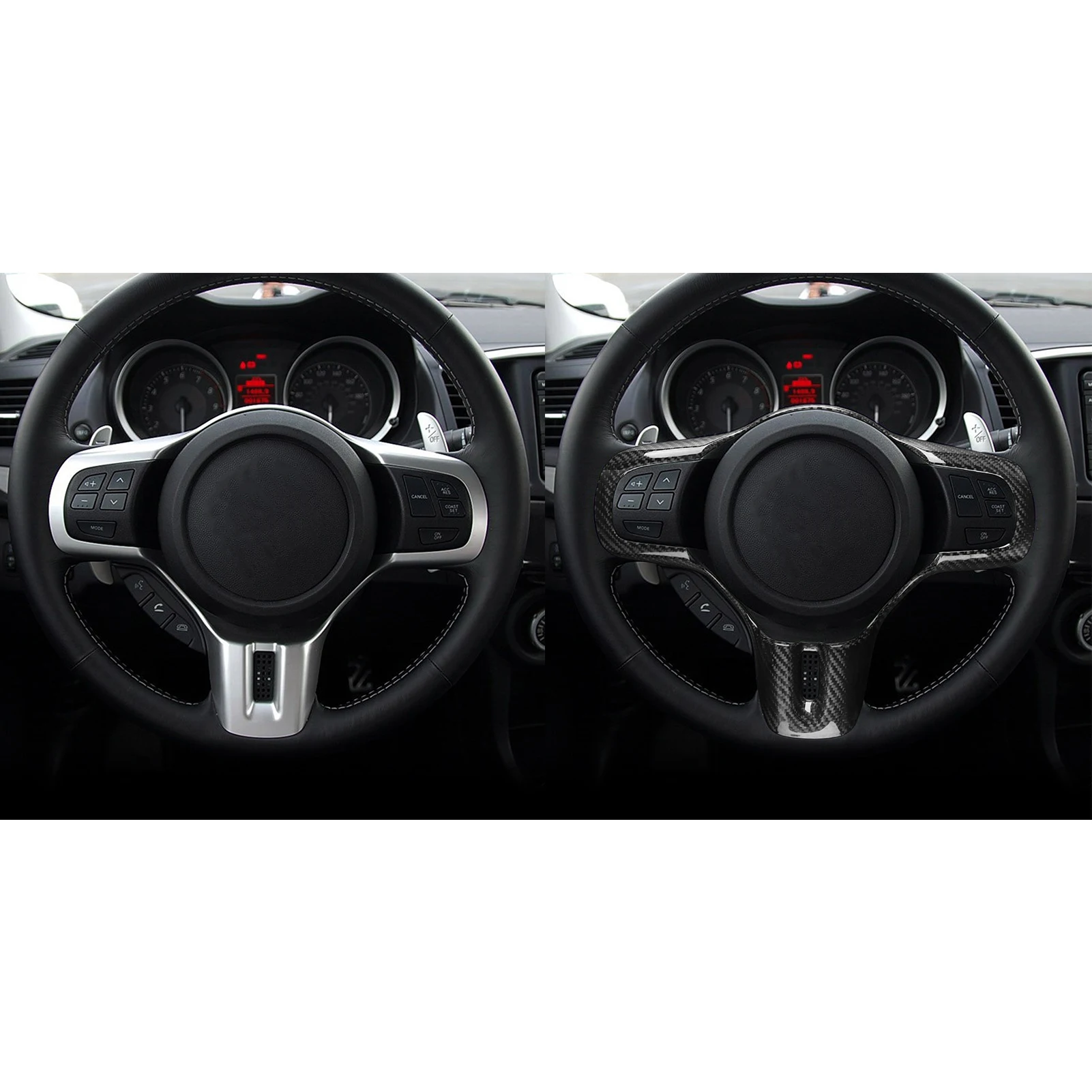 Real Dry Carbon Fiber Steering Wheel Trim Cover Car Interior Accessories For Mitsubishi Lancer Evolution EVO X 10th 2008-2016