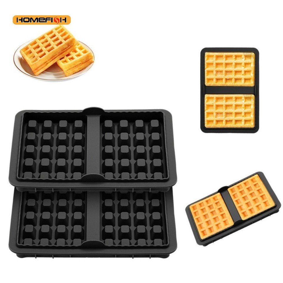  1/2 Piece Silicone Waffle Mold, Kitchen Waffle Maker Square Waffle Mold for Cake Chocolate Craft Candy Soap Pastry Accessories 