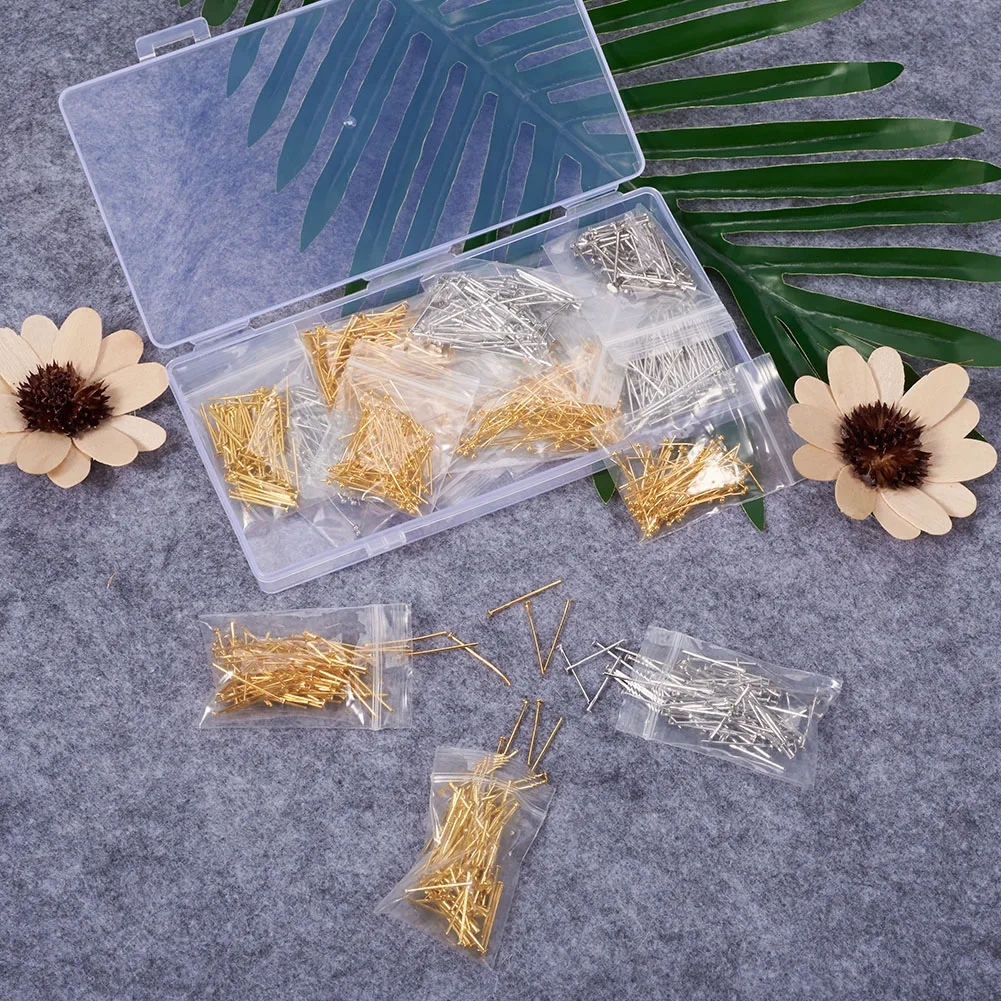 1600pcs Brass/Iron Flat Head Pins Ball Pins Connectors For Jewelry Making DIY Earring Bracelet Supplies Accessories
