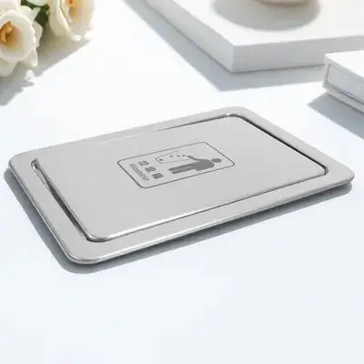 

1pc Embedded Trash Can Lid Stainless Steel Garbage Cover for Kitchen Sink Hidden Garbage Disposal Drain Counter Top Cover Metal