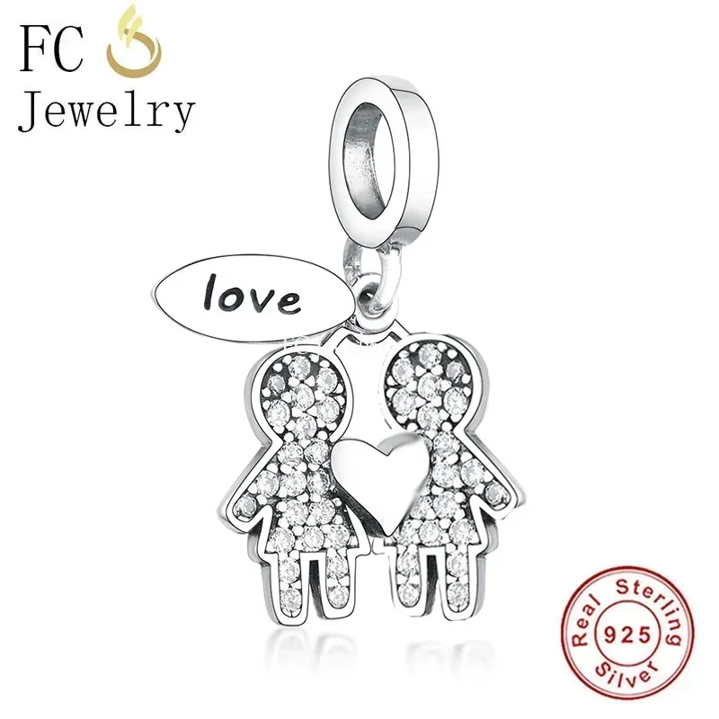 FC Jewelry Fit Original Brand Charm Bracelet Real 925 Sterling Silver Boy Girl Love Forever Bead For Making Women Berloque 2023