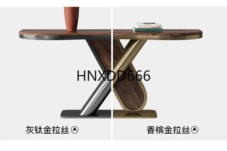

Walnut Solid Wood Home Entrance Cabinet Living Room Wall Simple Modern Light Luxury High-End Console Tables