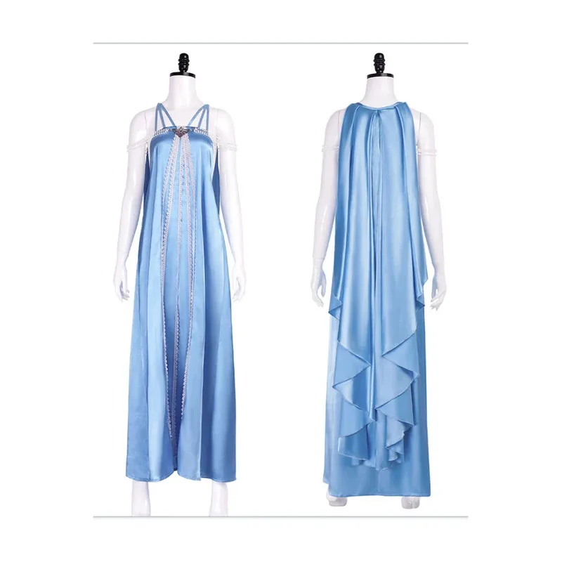 

asdh8@dress-Up Padme Cosplay Amidala Costume Blue Movie Space Battle Roleplay Queen Clothing Women Outfits Halloween Party