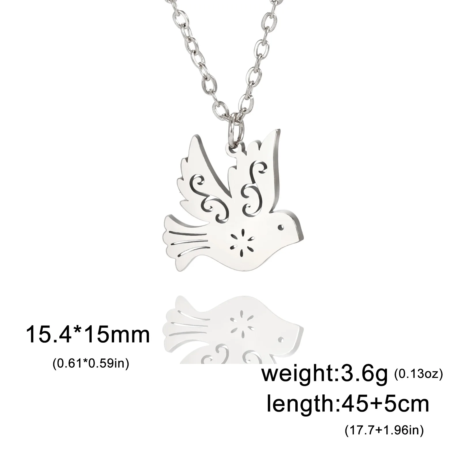 الفولاذ المقاوم للصدأ لطيف الطيور قلادة قلادة مجوهرات رائعة هدية للنساء #6