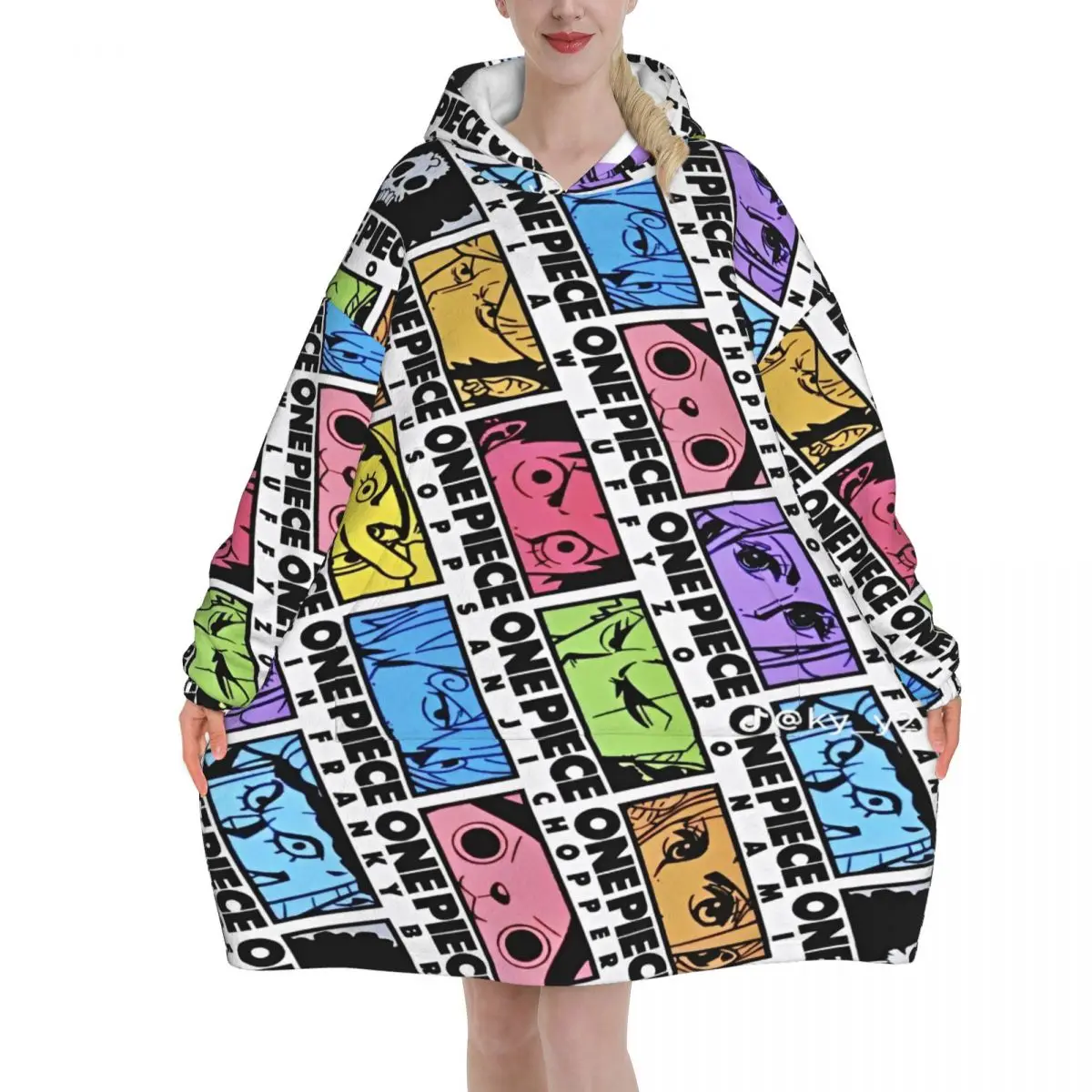 

Цельное аниме Манга Луффи носимое одеяло толстовка для женщин и мужчин теплое уютное большое одеяло толстовка толстое флисовое одеяло с капюшоном