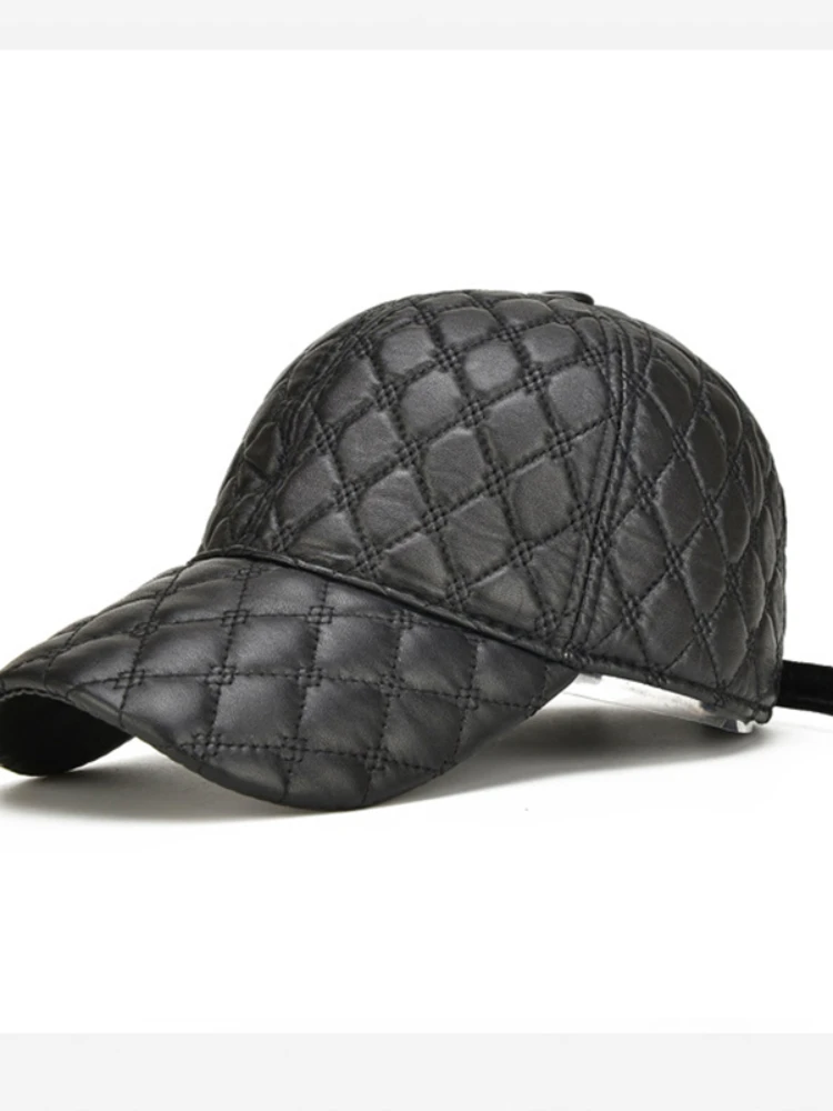 2024 الربيع جلد الغنم الحقيقي 55-61 سنتيمتر قبعات البيسبول السوداء للرجل عادية الشارع Gf Gorras أبي قبعة