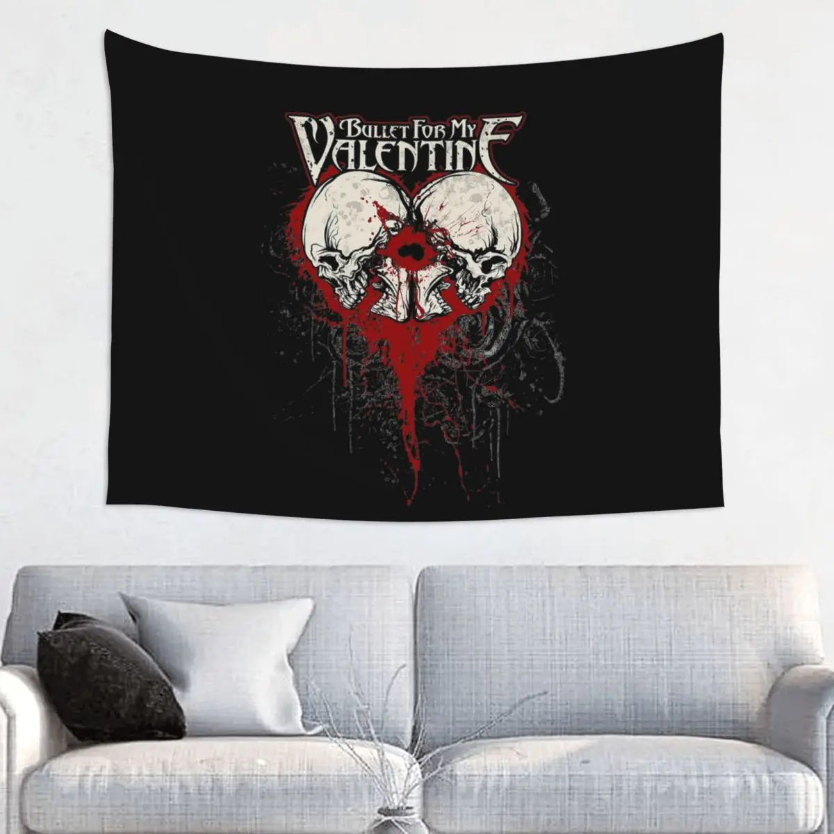 Bullet For My Valentine Heart Tapestry Wall Hanging Polyester Wall Tapestry Metal Music INS Wall Blanket Dorm Decor Tapiz