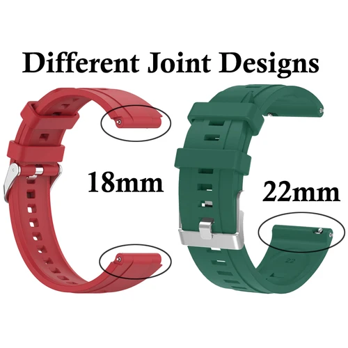 Imagen 2 del producto Correa de silicona de 22mm y 18mm para Huawei Watch GT4 5 6 41mm 46mm, correa deportiva para Huawei Watch GT4 GT5 GT6 41mm/46mm