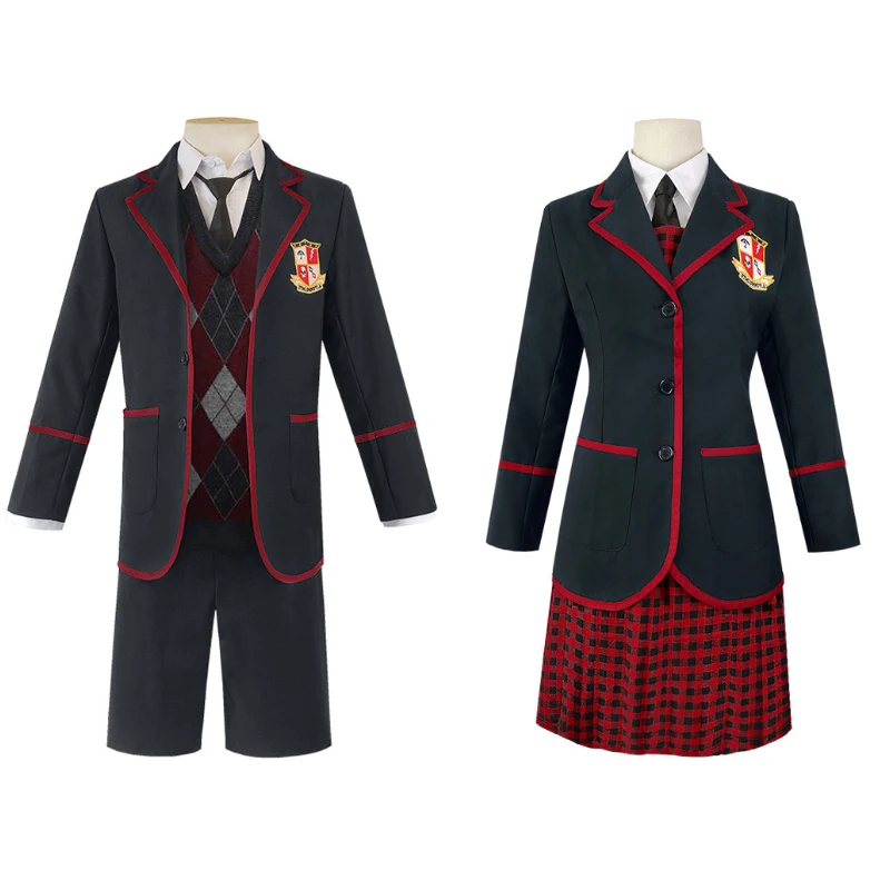 Uniforme escolar de Umbrella Academy para hombre y mujer, conjunto completo de Cosplay de Anime, traje de Cosplay para estudiantes, fiesta de Carnaval