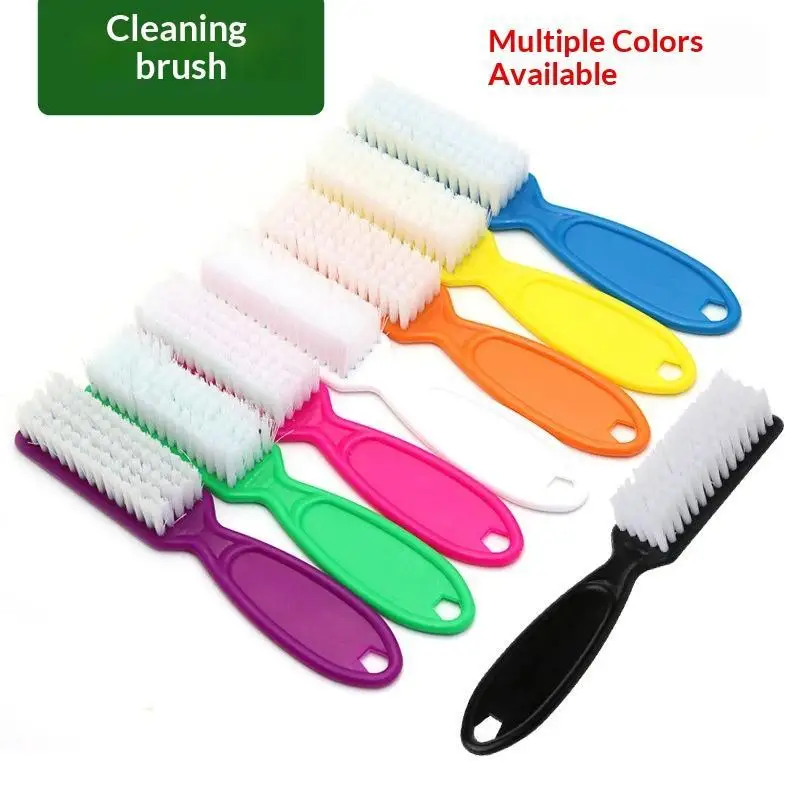 Multicolor Nail Dust Cleaning Brush Ergonomic Plastic Handle Soft Bristle Manicure File Clean Tool for Home Nail Salon DIY Use