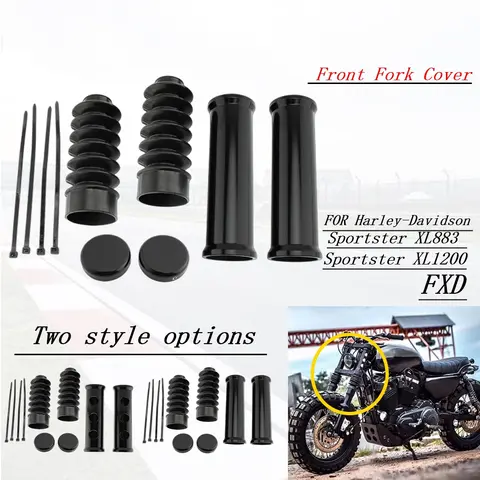 할리 데이비슨 Sportster XL883 XL1200 1988-2013 FXD 1995-2005 프론트 포크 커버 오토바이 프로텍터 각반 부츠 충격 먼지