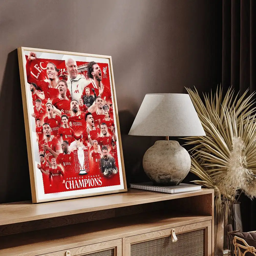 L-ليفربول P-Premier League Champions 2025 مطبوعات وملصقات ذات نوعية جيدة HD جودة ملصق جدار الفن اللوحة دراسة ديكور المنزل