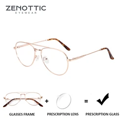 ZENOTTIC Classics Aviator Prescription Glasses Pilot Anti Blue Light /Photochromic Progressive Eyeglasses Myopia Eyewear for Men