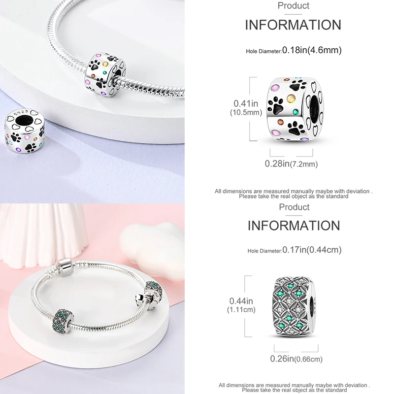 925 Sterling Silber Spacer Charm Perlen Schmetterling Blumen Stern Mond Bunt Lila DIY Armband Halskette Schmuck Geschenk für Frauen – Detail 8