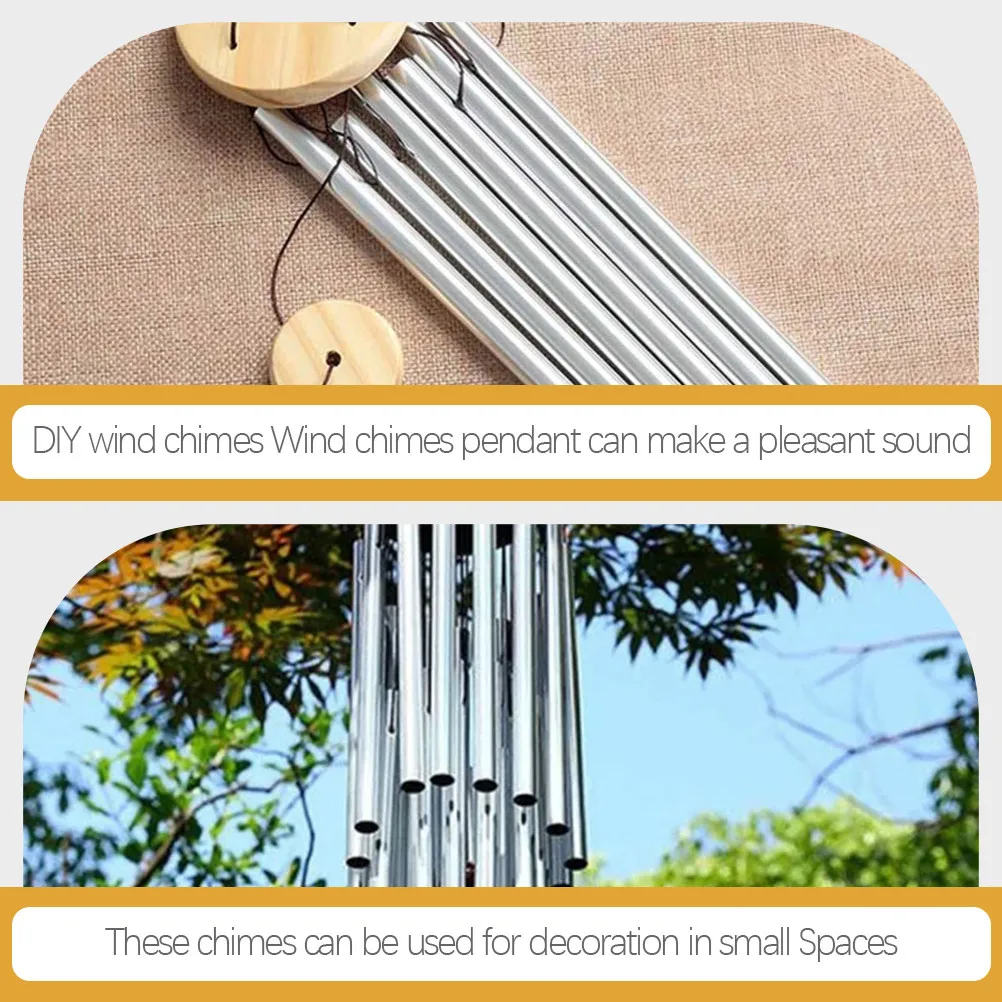 12Pcs Wind Chime DIY Material Premium Aluminum Tubes Pre-Drilled Hanging Pendant Craft Kit for Garden Yard Courtyard Wind Bell