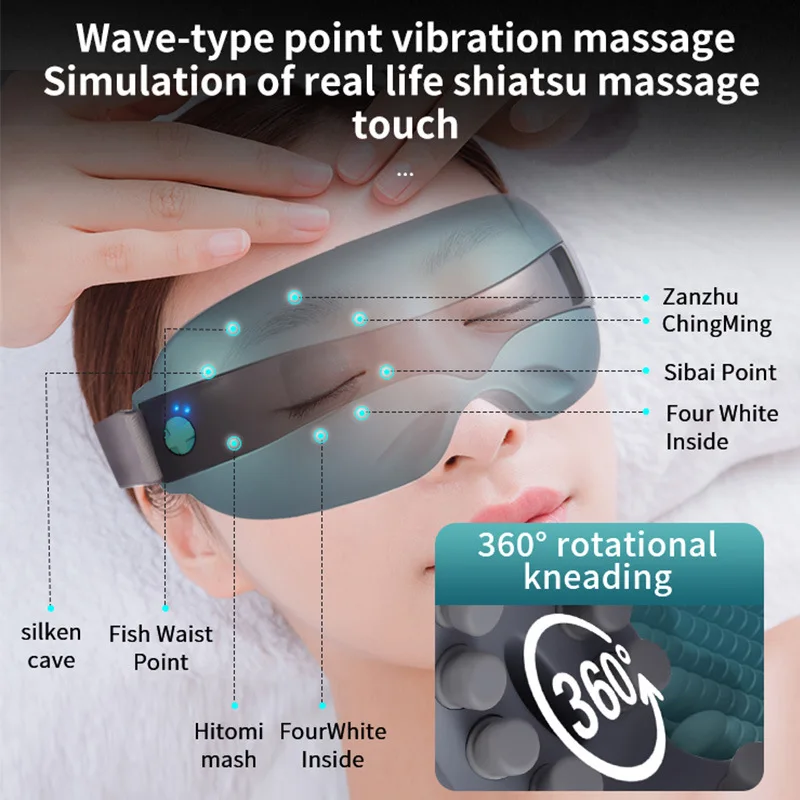 Intelligent Eye Massager Eye Care Instrument Multi Point Vibration Eye Massage Instrument Music Home Portable Relieve Pain USB