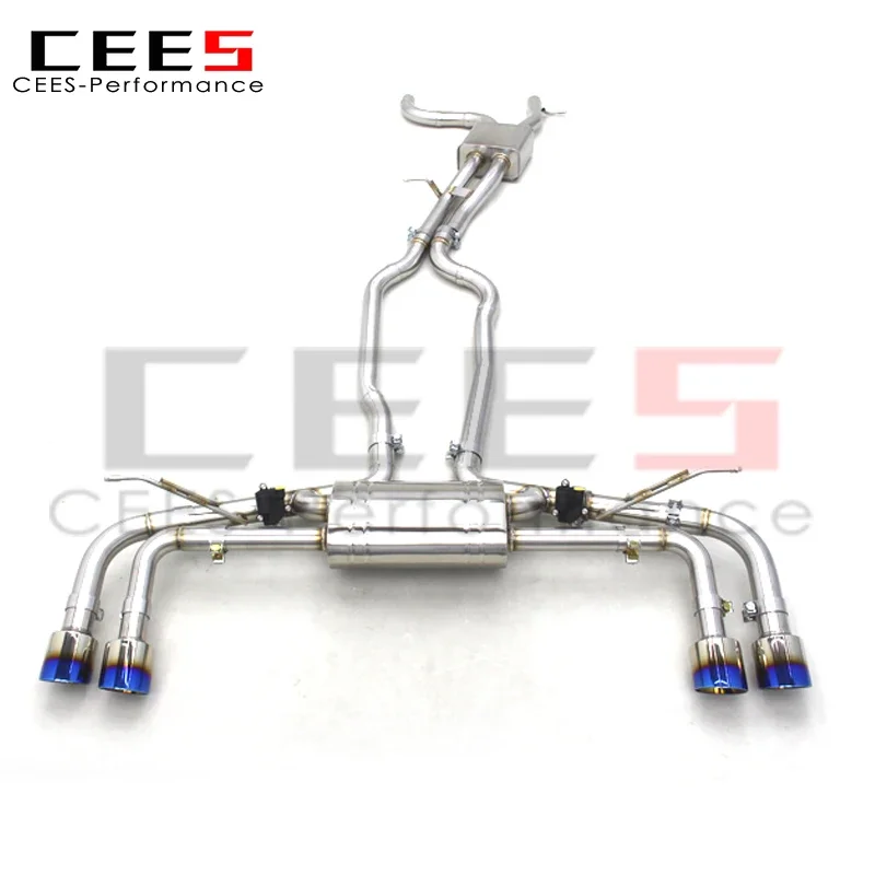 CEES Catback Exhaust for PORSCHE Cayenne TURBO S 957 4.8T 2007-2010 Stainless Steel Car Valved Exhaust Pipe System Assembly