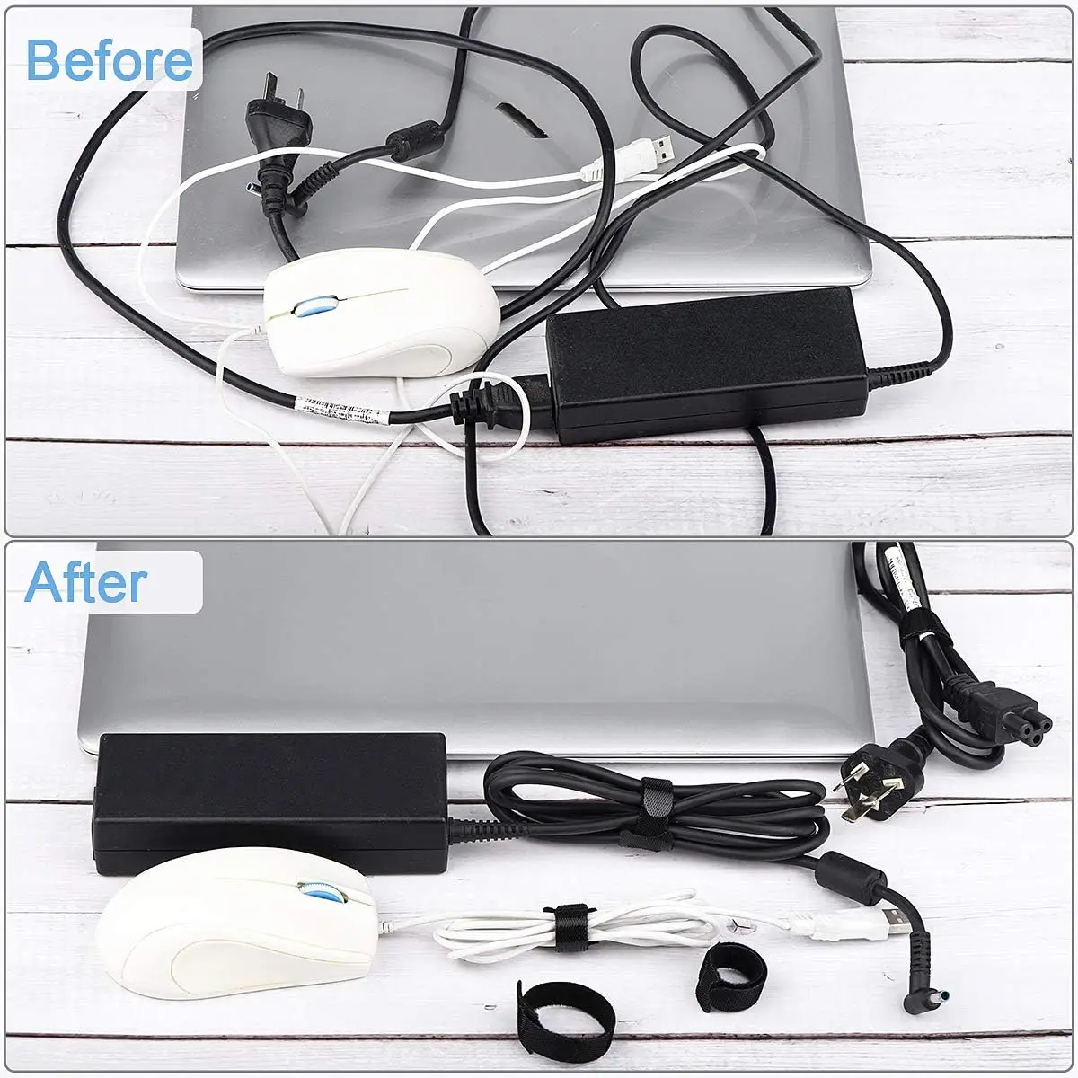 Reusable Velcro ties, adjustable ropes, wire and cable organizer, wire organizer, winding and hook and loop cable management image 2