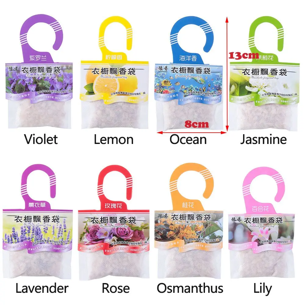 5packs Natural Fragrances Hanging Spices Bag Wardrobe Deodorizing Paper Sachets Aromatherapy Bag Cabinet Air Fresheners