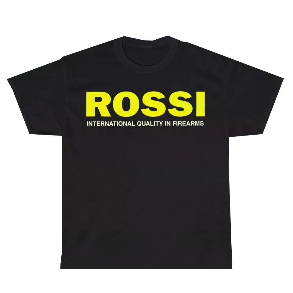 

2024 Hot Sale Summer 100% Cotton Black Rossi Guns Firearms Logo T Shirt Men Short Sleeves Cool Tee Hip Hop Streetwear T-shirt