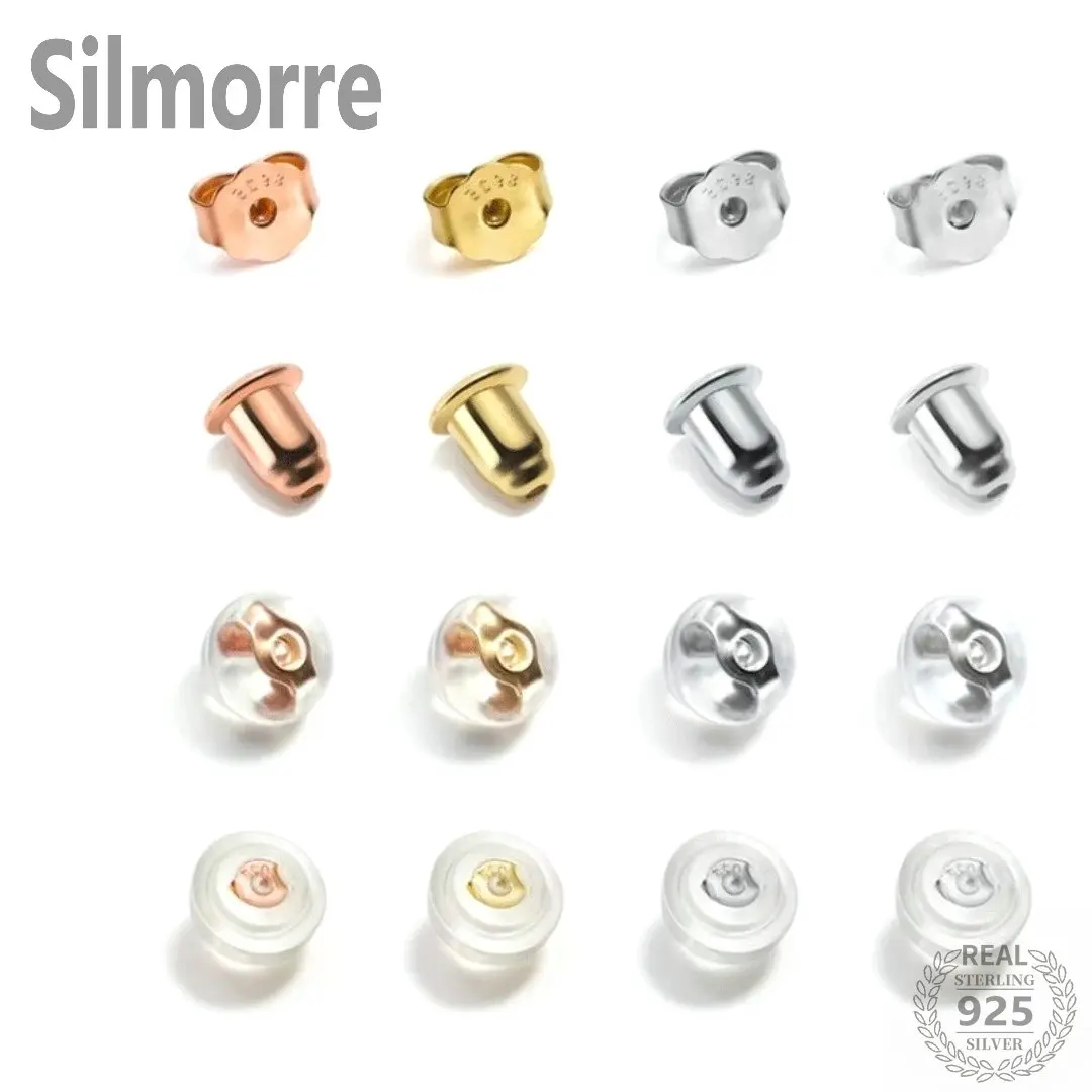 5pairs 925 Sterling Silver Earring Back for DIY Stud Earring Making Fine Jewelry Finding