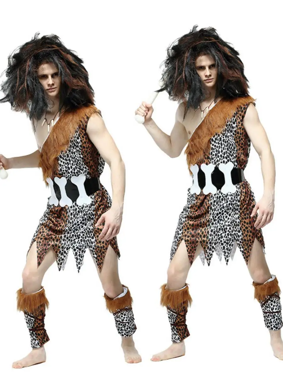 New Men's loween Cosplay Costume Leopard Print Performance Clothes Role-plang Masquerade Ball Outfit Stage Performance
