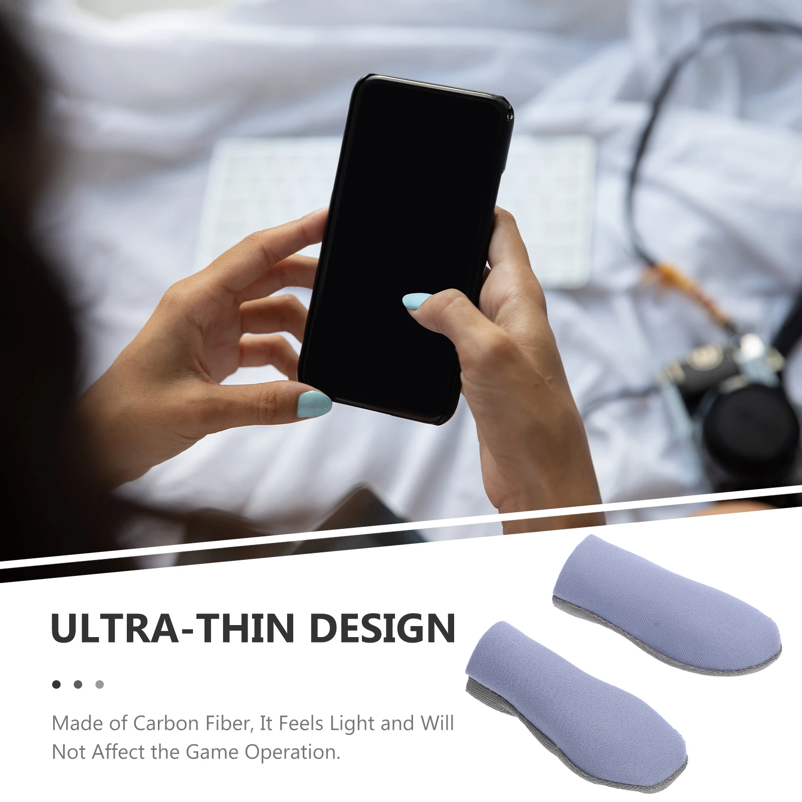 

10 Pcs Finger Sleeves Silver Cloth Cover Mobile Game Covers Gaming Thumb Cot Gloves Blue for