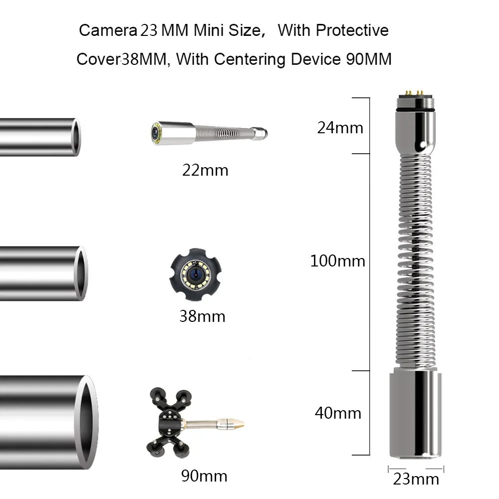 Sewer Pipe Camera 10 Inch IPS 1080P Screen Pipe Inspection Camera Self-Leveling 512HZ Locator Meter Counter  Enlarge Borescope