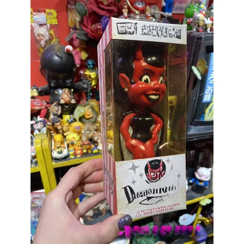 Stock Pre-owned  Rare Red Devil Demon Girl Ornament Toy Anime Model  Birthday Gift Action Figure Collections Pendulums