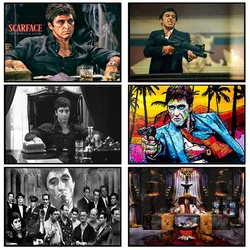 Scarface Movie Al Pacino Wall Art Pictures Tony Montana Portrait Poster and Prints Canvas Painting for Living Room Home Decor