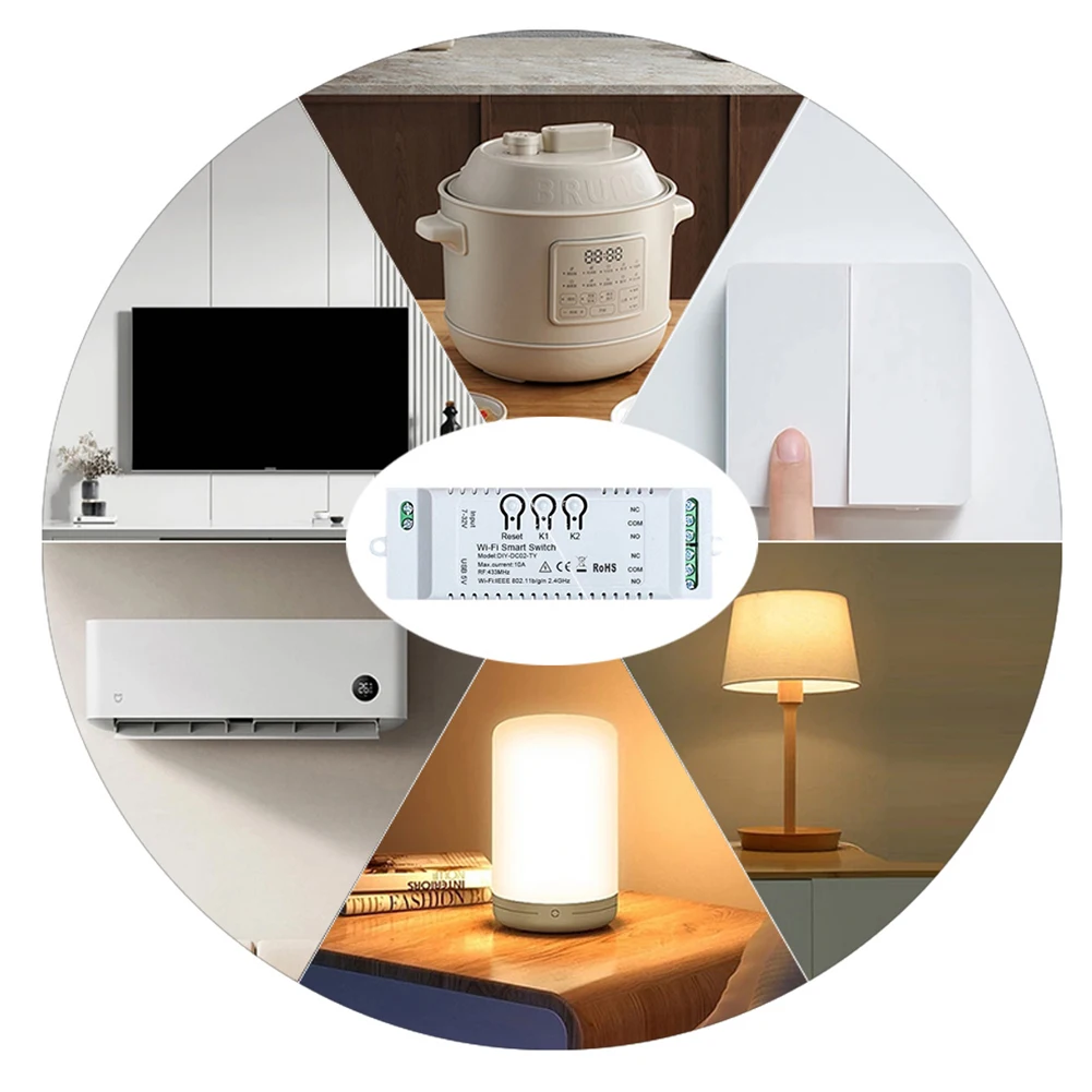 

7-32 В/85-265 В WIFI умный пульт дистанционного управления работает с Alexa Google Home таймер приложение Smart Life RF 433 МГц