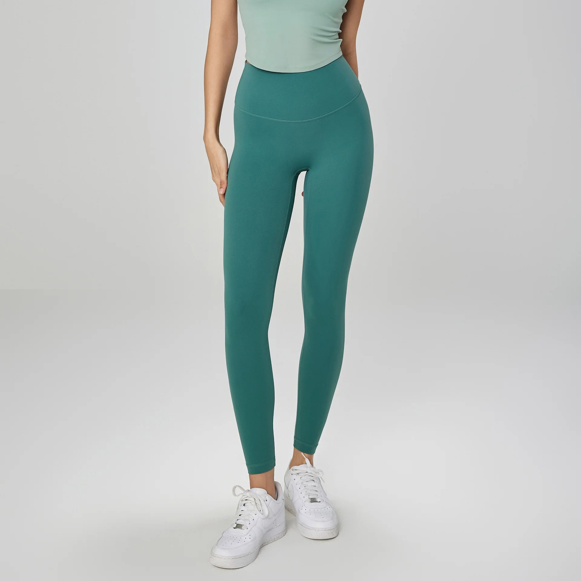 Solid Color High Waist Yoga Legging Athletic soft Women Sport Pant Tight Butter Gym Comprehensive Training Jog Back Waist Pocket image 3