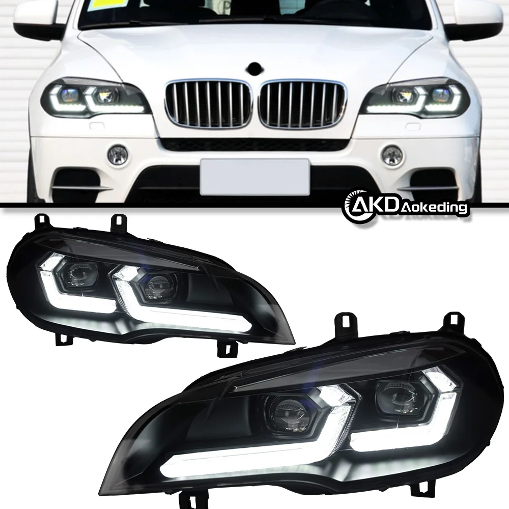 AKD Car Lights for BMW X5 E70 LED Headlight Projector Lens 2007-2013 Angel Eye DRL Signal Head Lamp Automotive Accessories